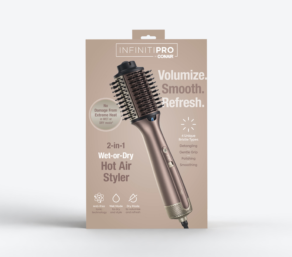 Wet-or-dry hot air styler in Packaging Gift Box